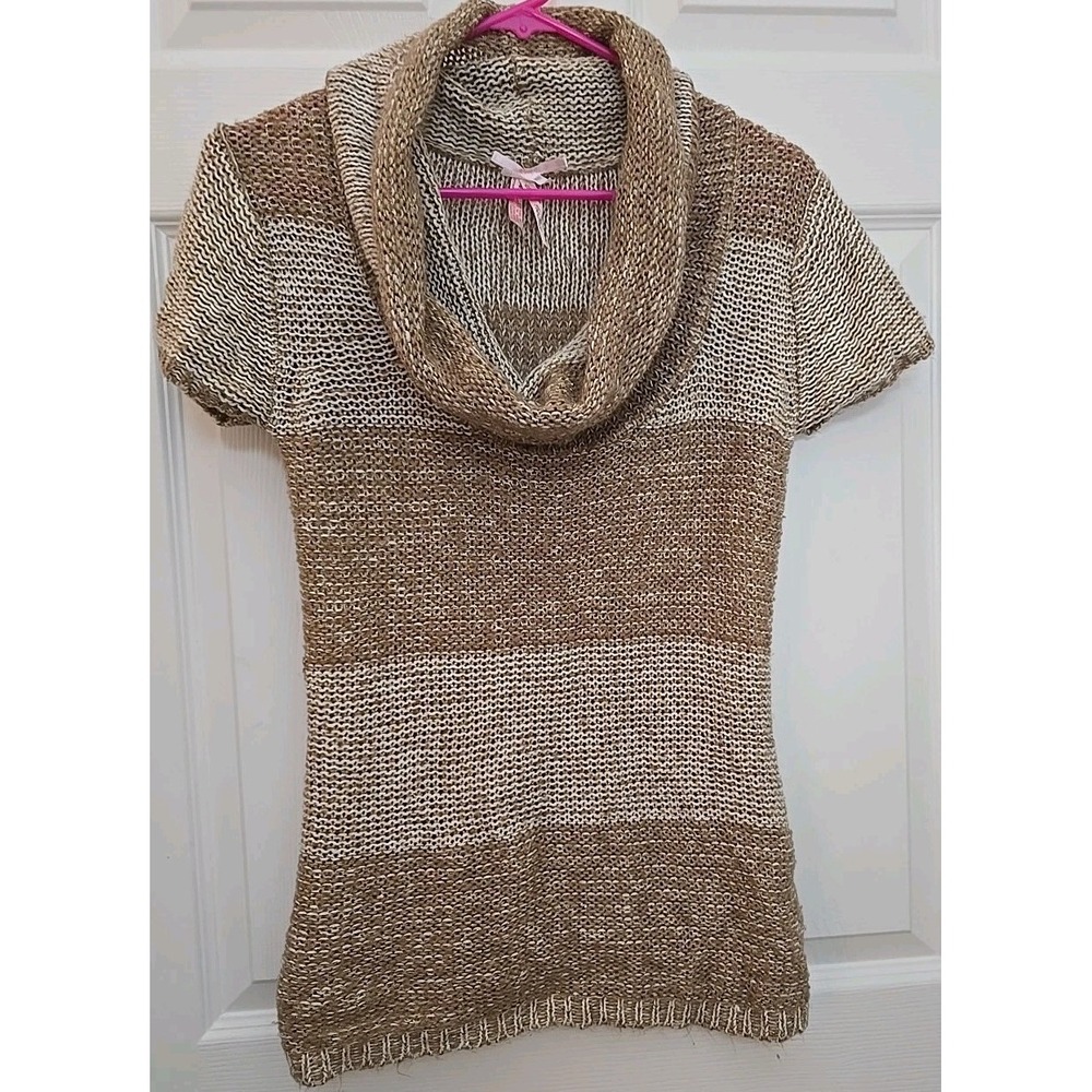 Derek Heart Women's Short Sleeve Sweater Size Large Brown